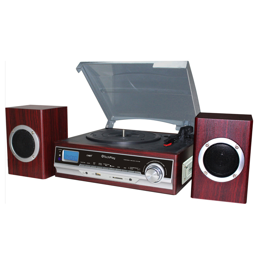 Techplay 3 Speed Turntable With Mp3/cassette Player, Am/fm Stereo Radio