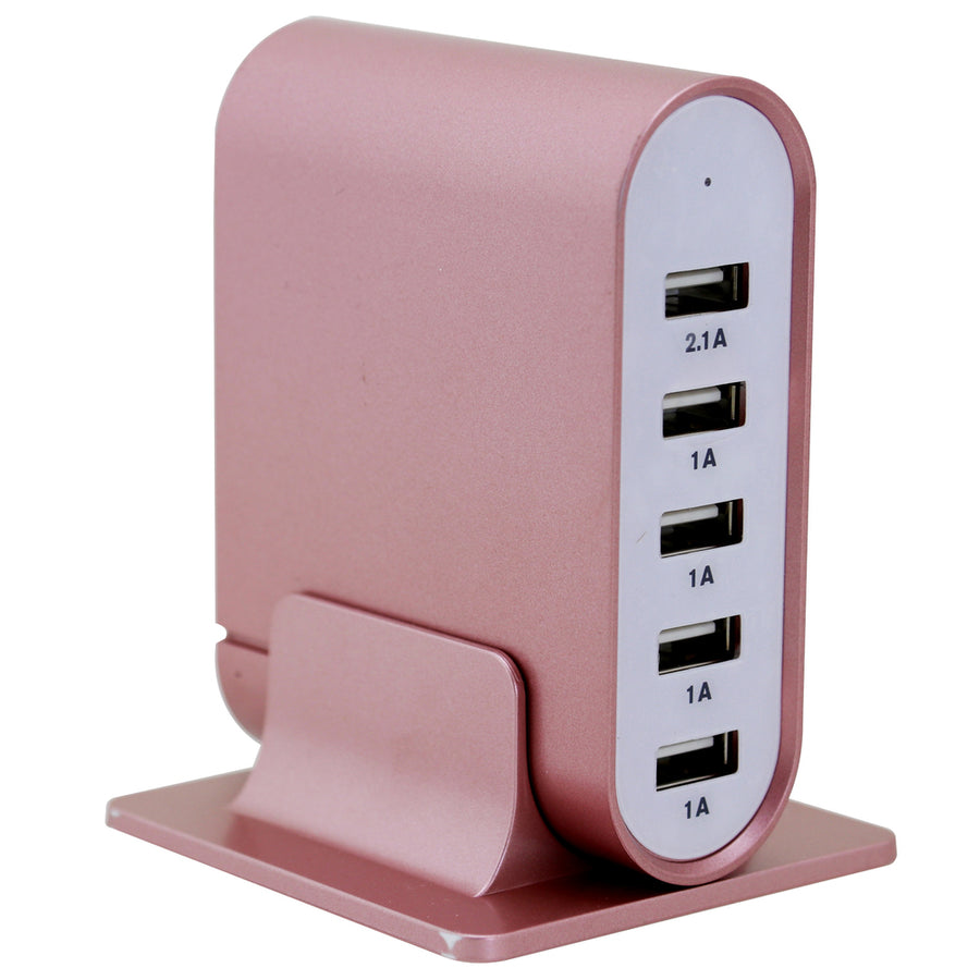 Trexonic 7.1 Amps 5 Port Universal Usb Compact Charging Station In Rose Gold Finish