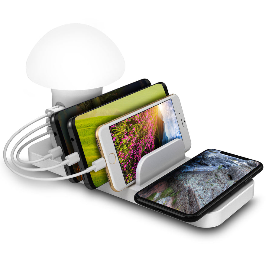 Trexonic 3-in-1 Desk Organizer With Wireless Charging Station And Reading Light