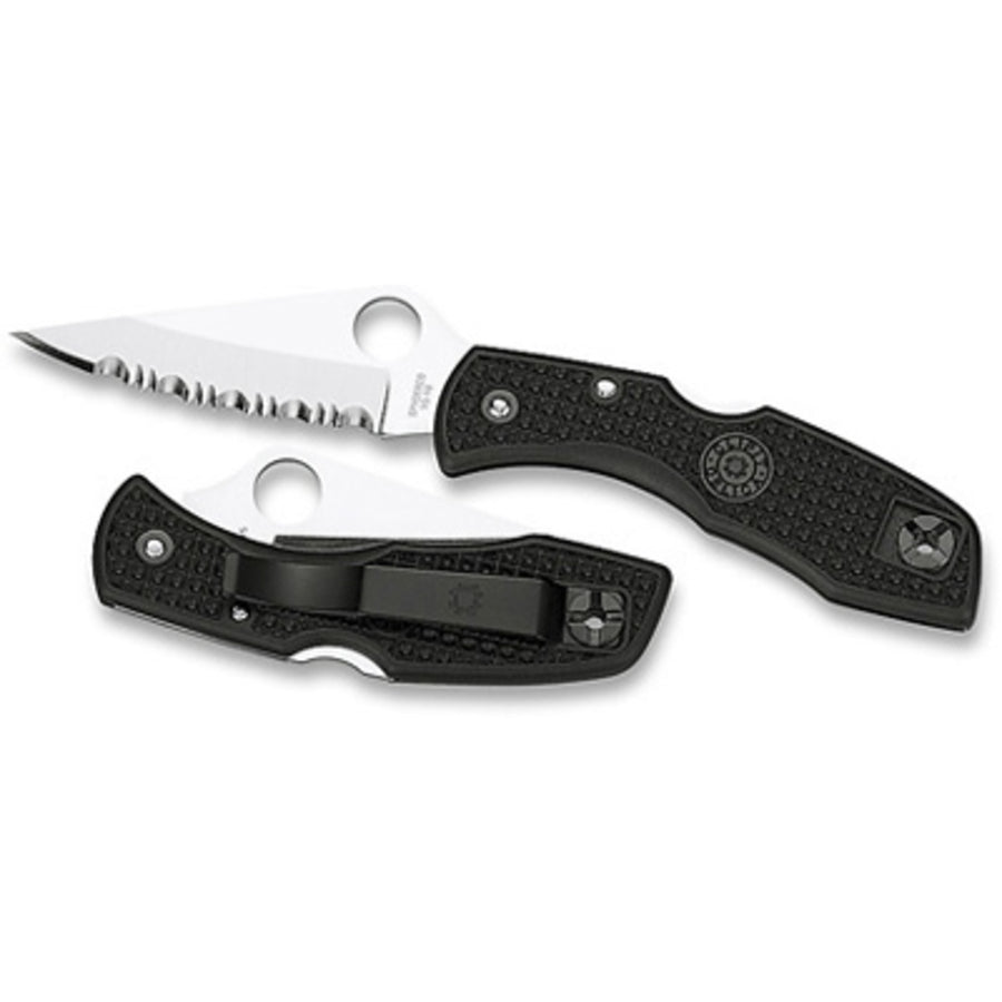 Spyderco Delica 4 Folder 2.88 In Serrated Black Frn Handle