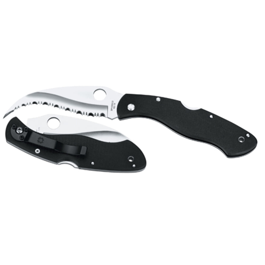 Spyderco Civilian Folder 4.13 In Serrated Black G-10 Handle