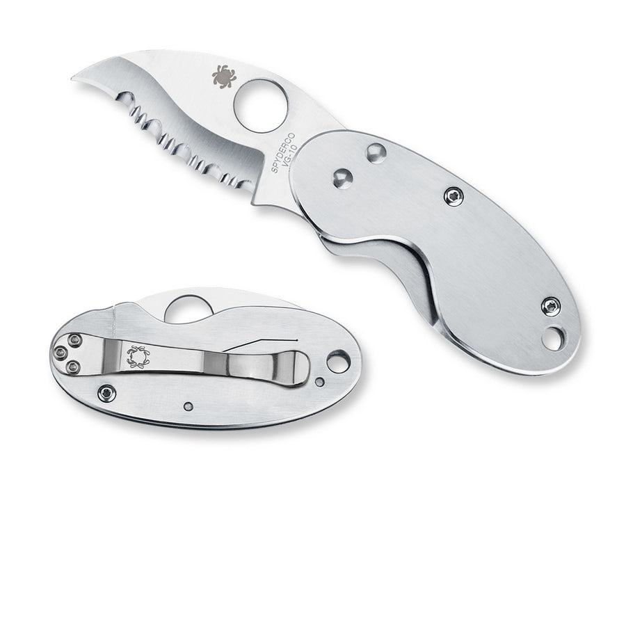 Spyderco Cricket Folder 1.87 In Serrated Stainless Handle