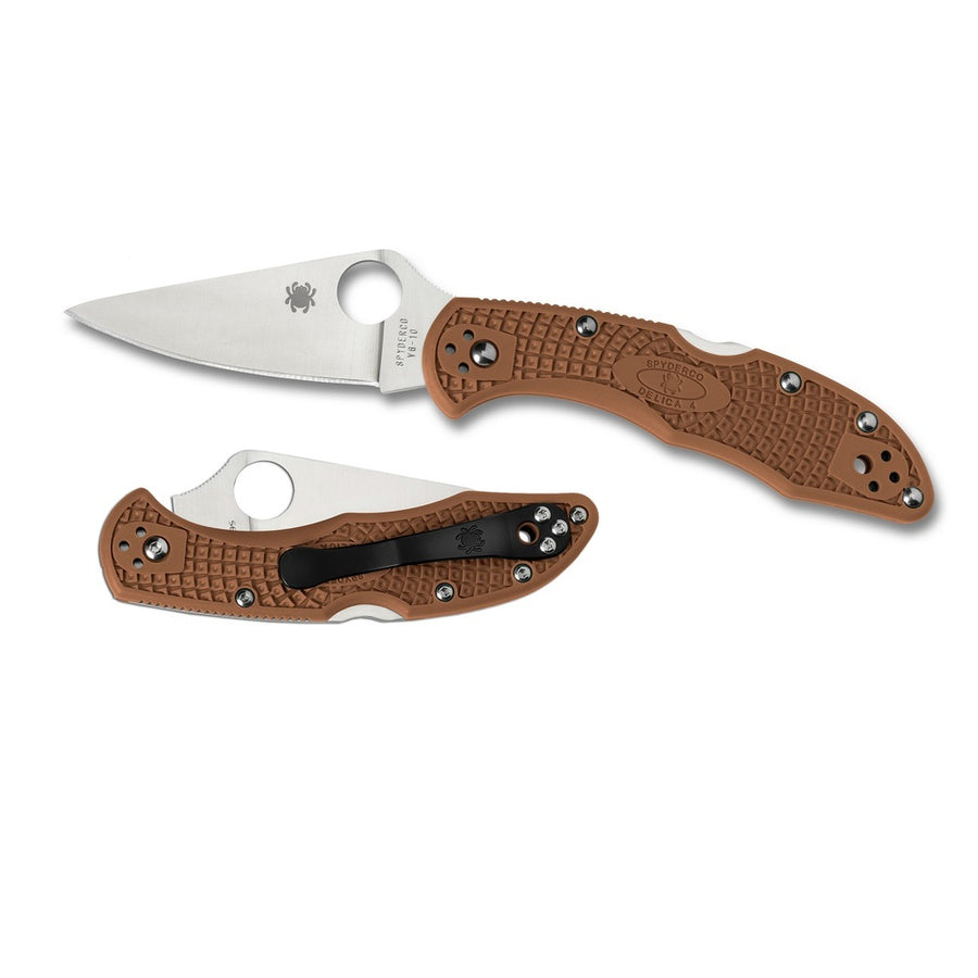 Spyderco Delica 4 Folder 2.88 In Plain Brown Frn Handle