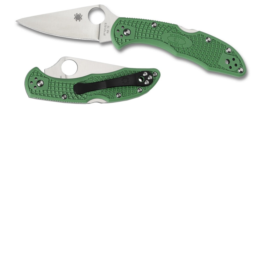 Spyderco Delica 4 Folder 2.88 In Plain Green Frn Handle