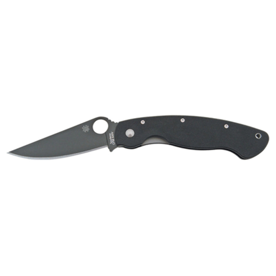 Spyderco Military Folder 4.0 In Black Plain Black G-10 Hndl