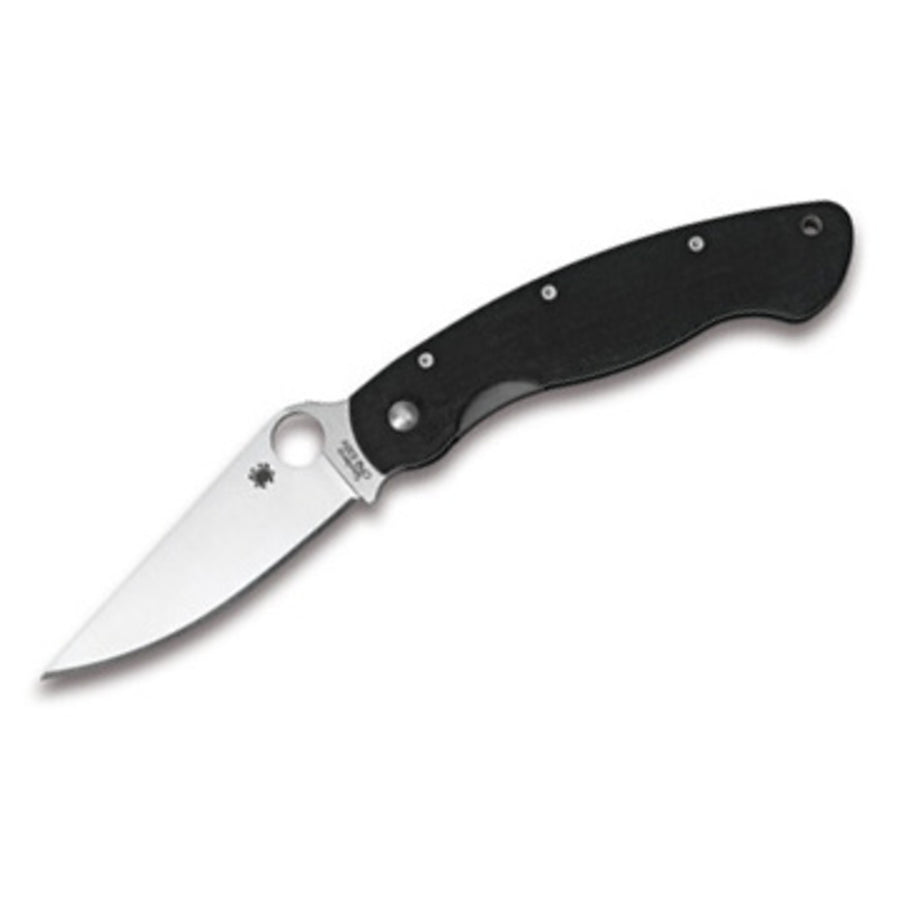 Spyderco Military Folder 4.0 In Plain Black G-10 Handle