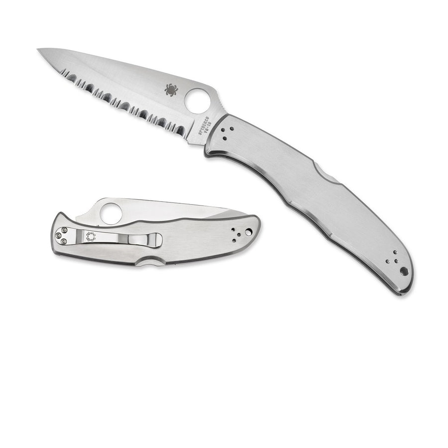 Spyderco Endura 4 Folder 3.75 In Serrated Stainless Handle