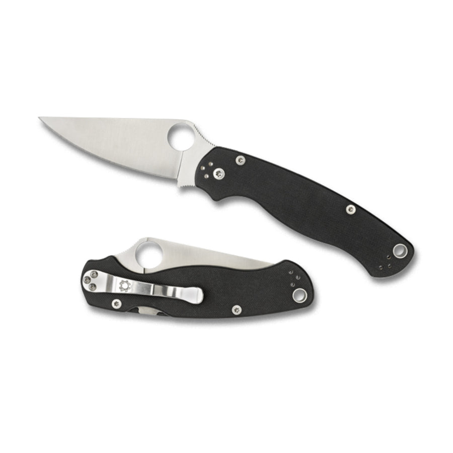 Spyderco Para 2 Folder 3.44 In Plain Black G-10 Handle