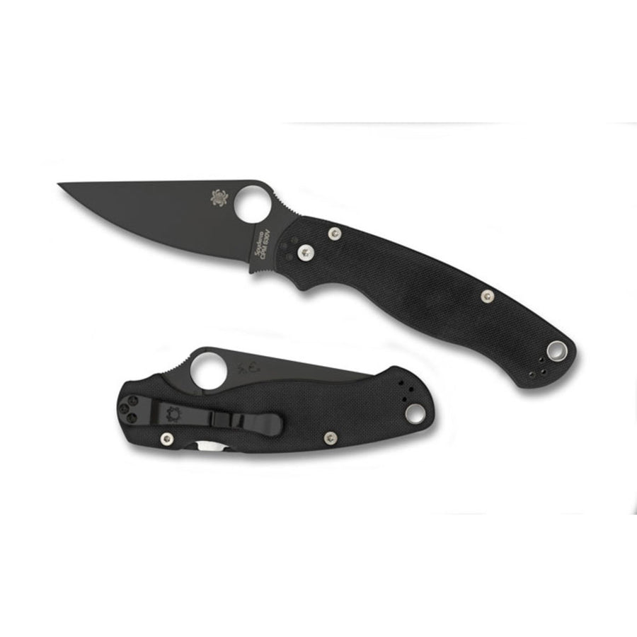 Spyderco Para 2 Folder 3.44 In Black Plain Black G-10 Handle