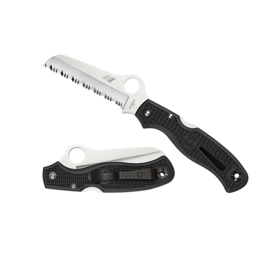Spyderco Atlantic Salt Folder 3.69 In Serrated Black Frn