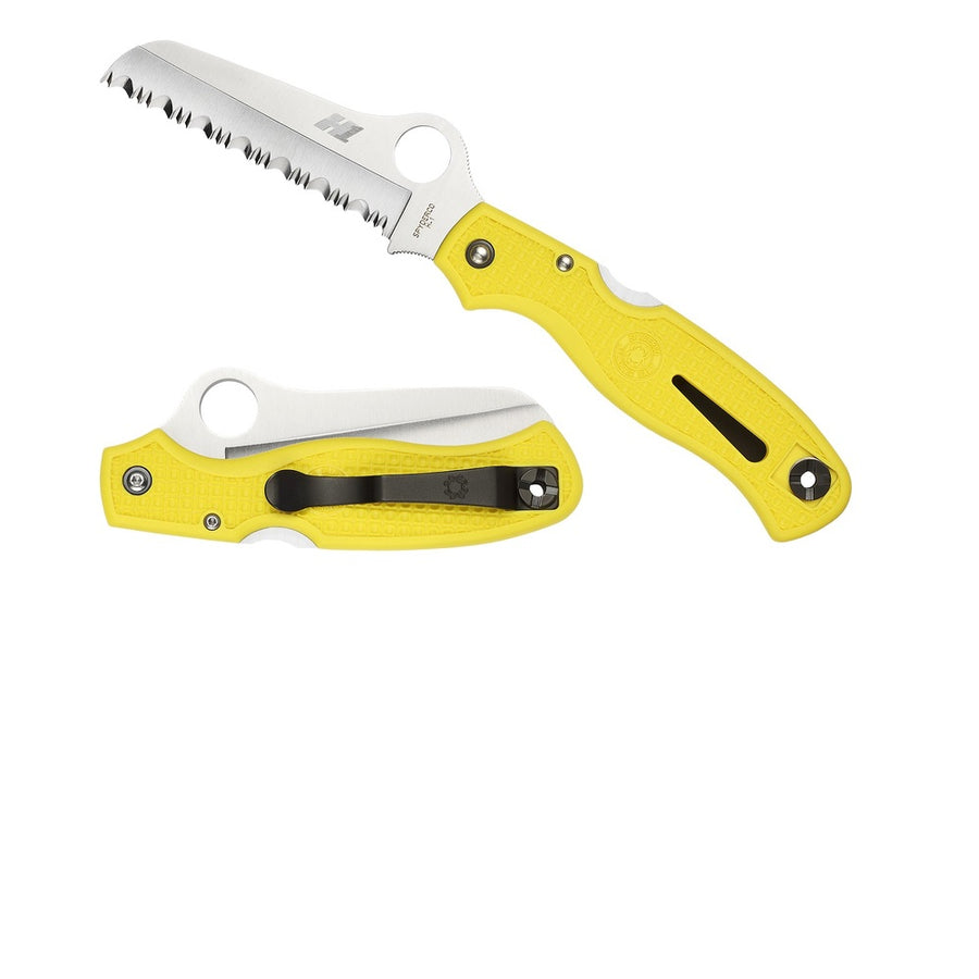 Spyderco Atlantic Salt Folder 3.69 In Serrated Yellow Frn