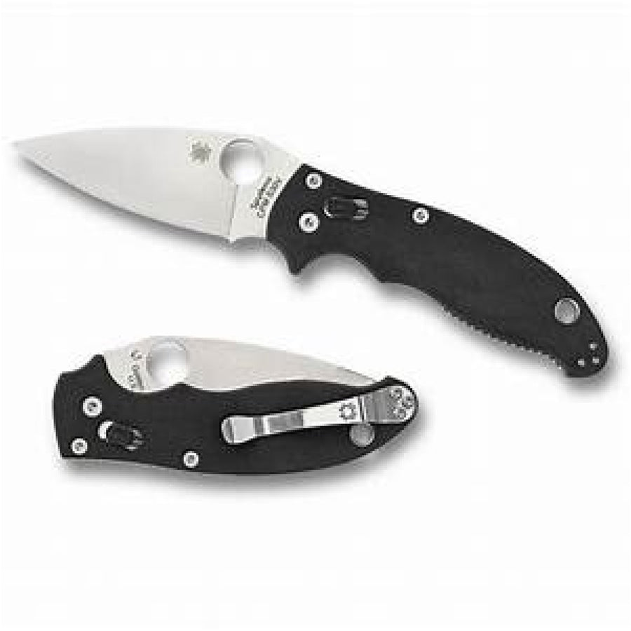 Spyderco Manix 2 Folder 3.38 In Plain Black G-10 Handle