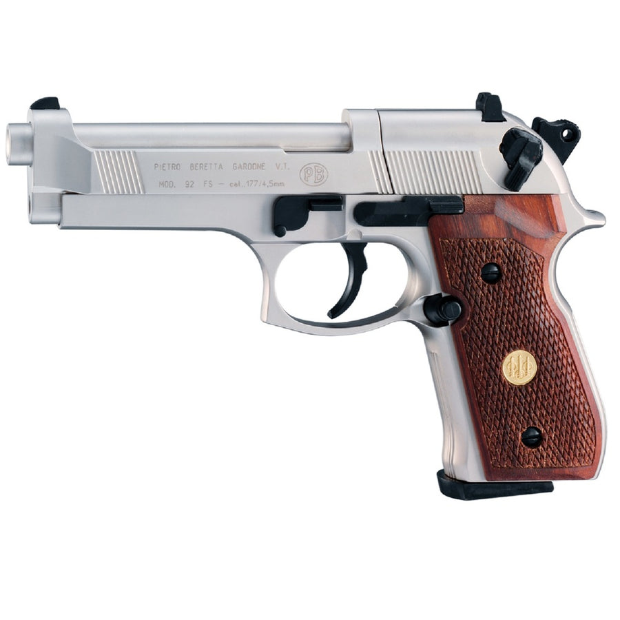 Beretta M 92 Fs Air Gun 8 Shot Rotary Nickel Wood
