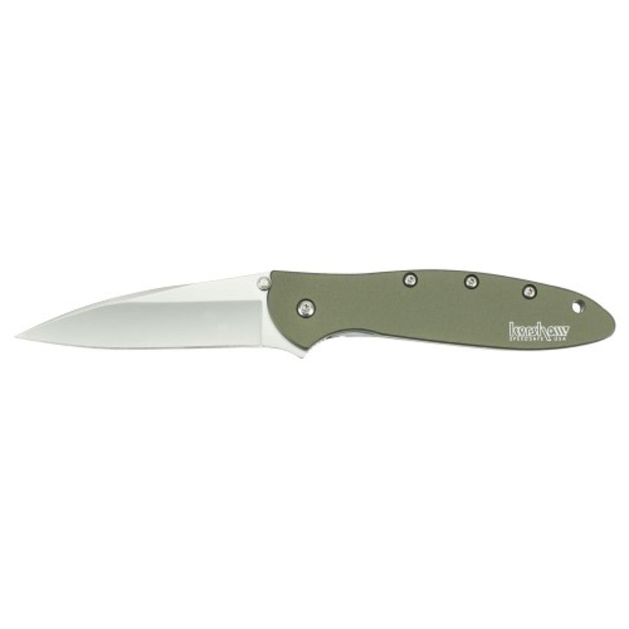 Kershaw Leek Assisted 3 In Bead Blast Plain Od Aluminum Hndl