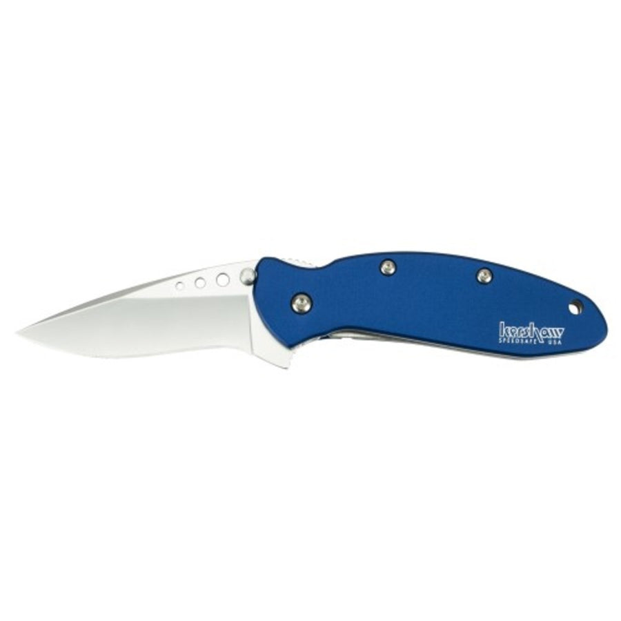 Kershaw Scallion Assisted 2.5 In Bb Plain Blue Aluminum