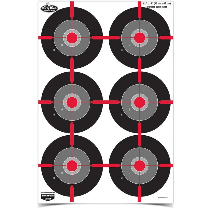 Birchwood Casey Dirty Bird 12inx18in Multi Bullseye-100 Pck