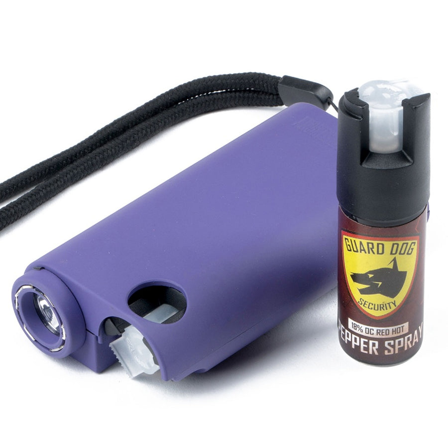 Guard Dog All-in-one Stun Gun Flashlight Pepper Spray -prpl