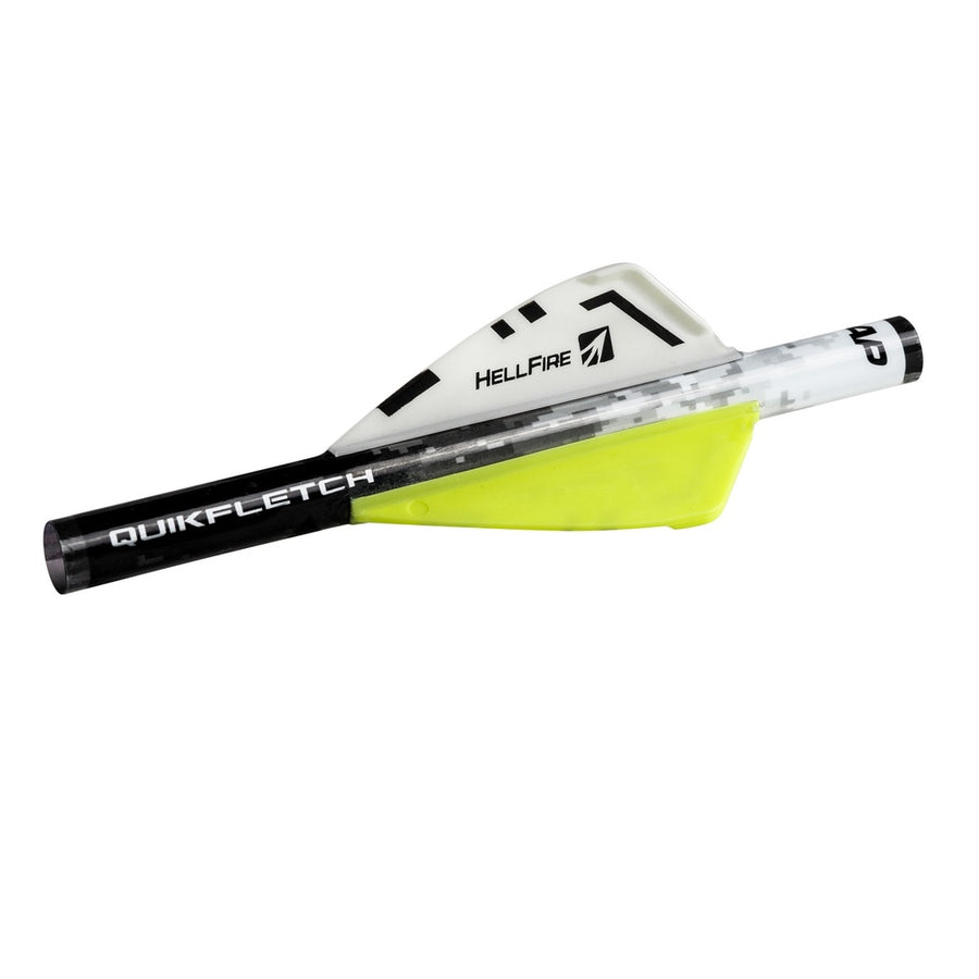 Nap Quikfletch 2in Hellfire  -6 Pack White/yellow/yellow