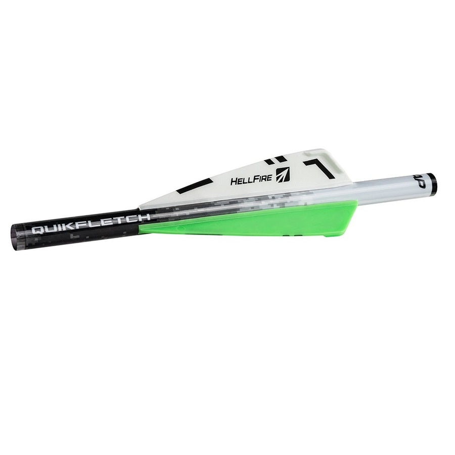 Nap Quikfletch 3in Hellfire Std - 6 Pack White/green/green