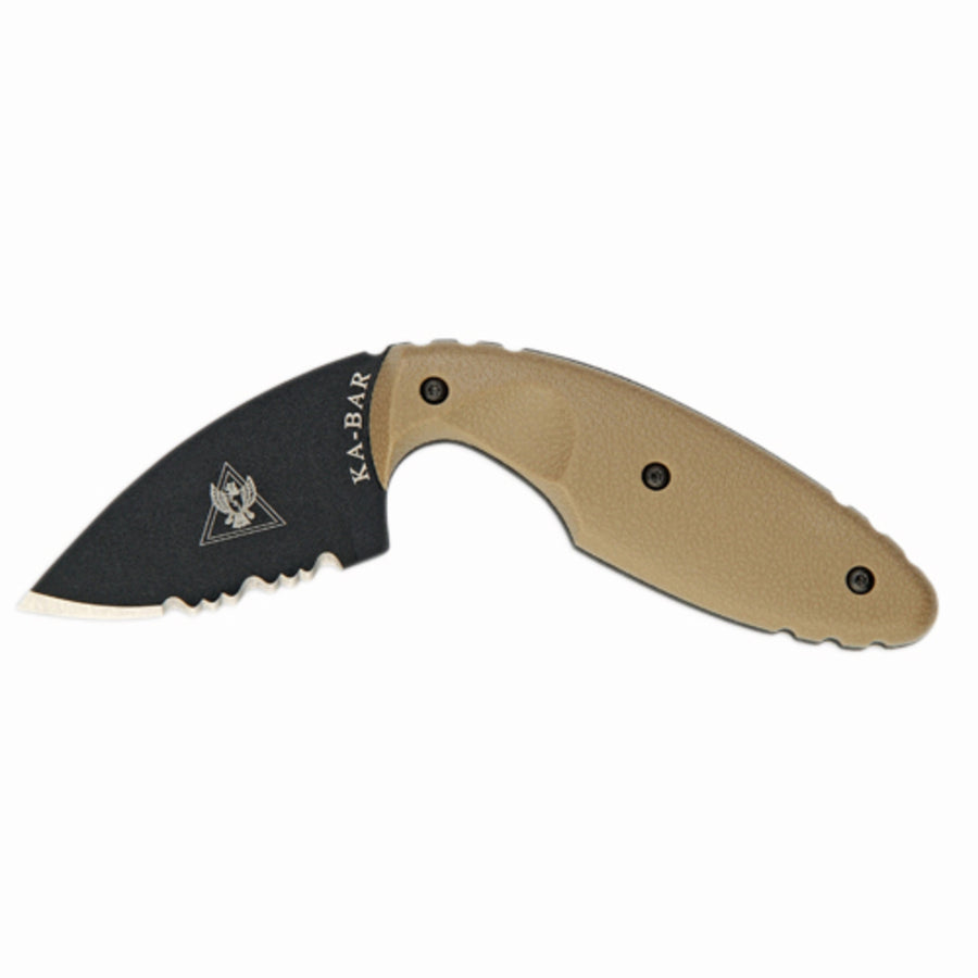 Ka-bar Tdi Fixed 2.31 In Black Serrated Blade Coyote Brown
