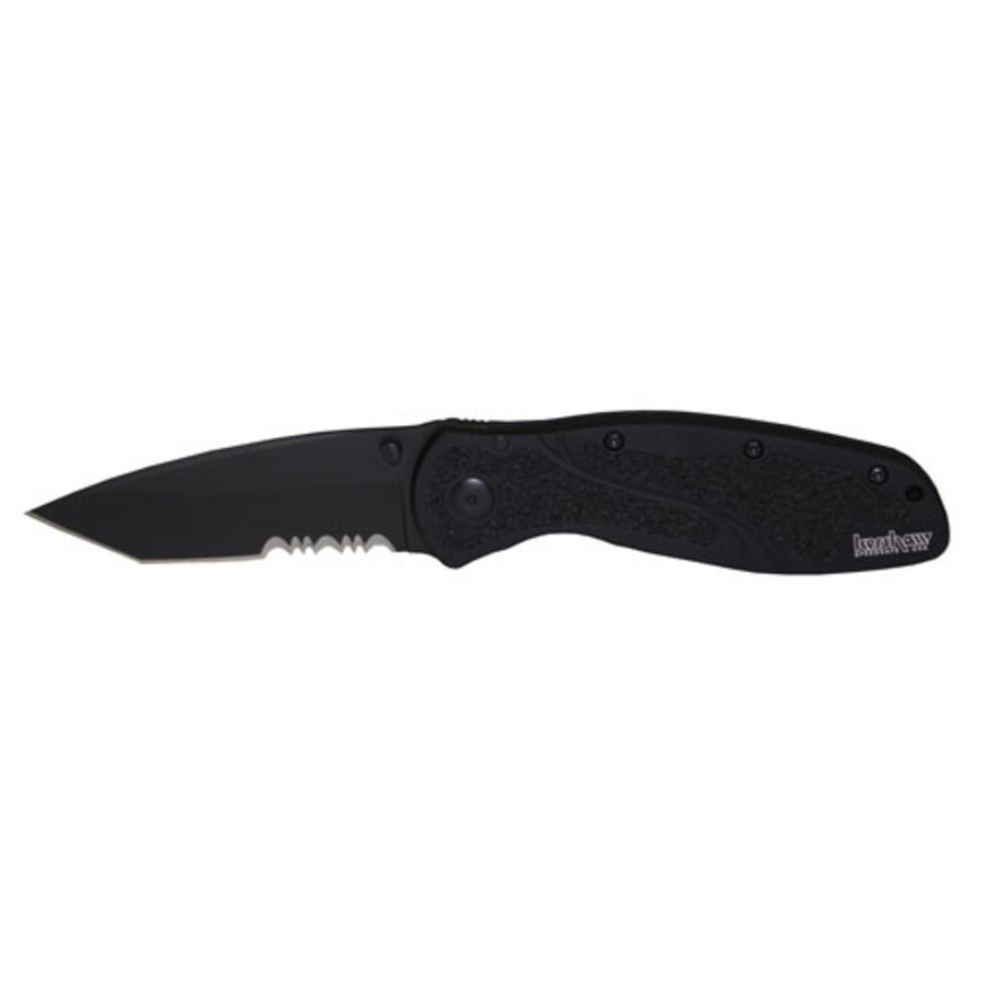 Kershaw Blur Assisted 3.38 In Blk Tanto Combo Black Aluminum