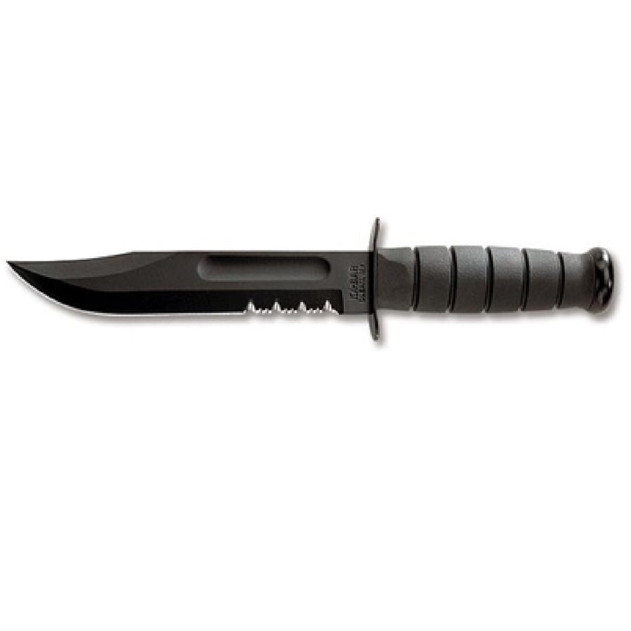 Ka-bar Full-size Fixed 7 In Black Combo Blade Kraton Handle