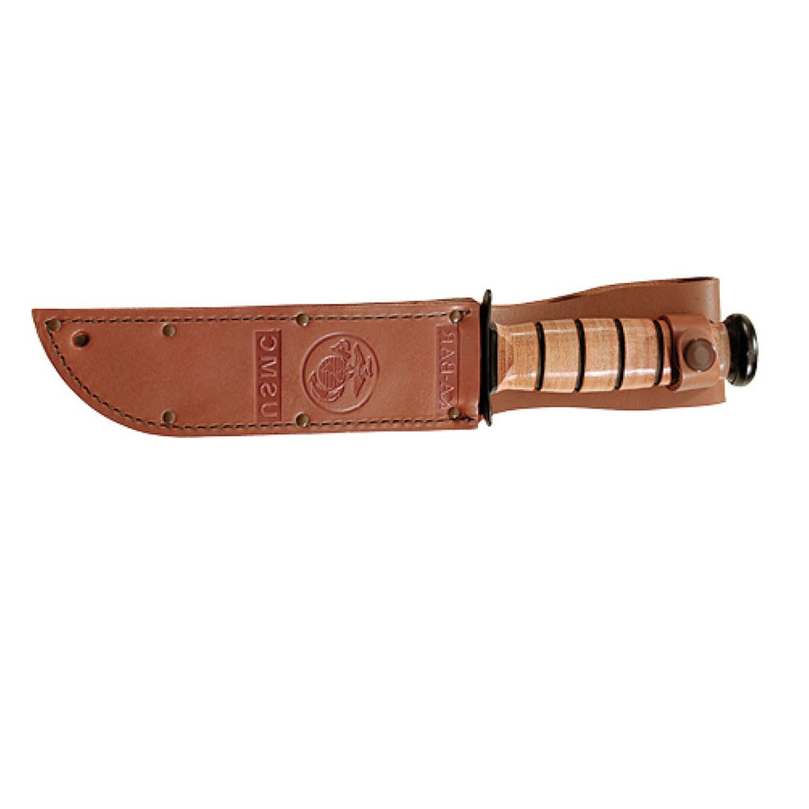 Ka-bar Full-size Fixed Usmc 7 In Black Blade Leather Handle