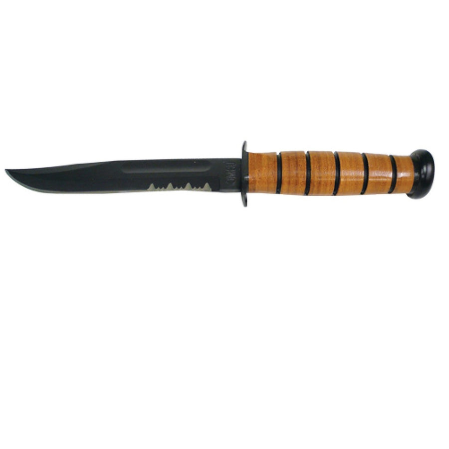Ka-bar Full-size Fixed Usmc 7 In Black Blade Leather Handle