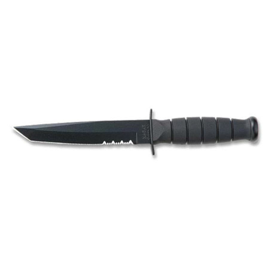 Ka-bar Tanto Fixed 5.25 In Black Combo Blade Kraton Handle