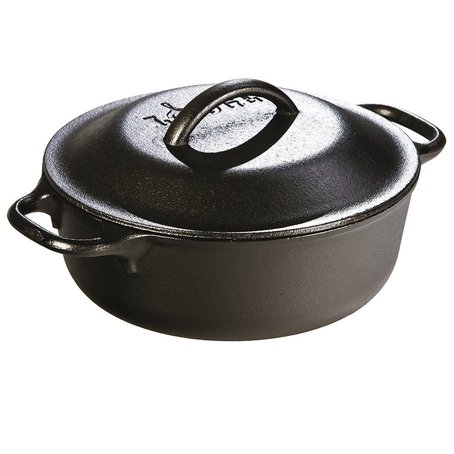 Lodge 8in Cast Iron Serving Pot Pre-seasoned 2-quart