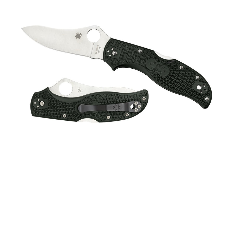 Spyderco Stretch 2 Folder 3.45 In Plain Green Frn Handle