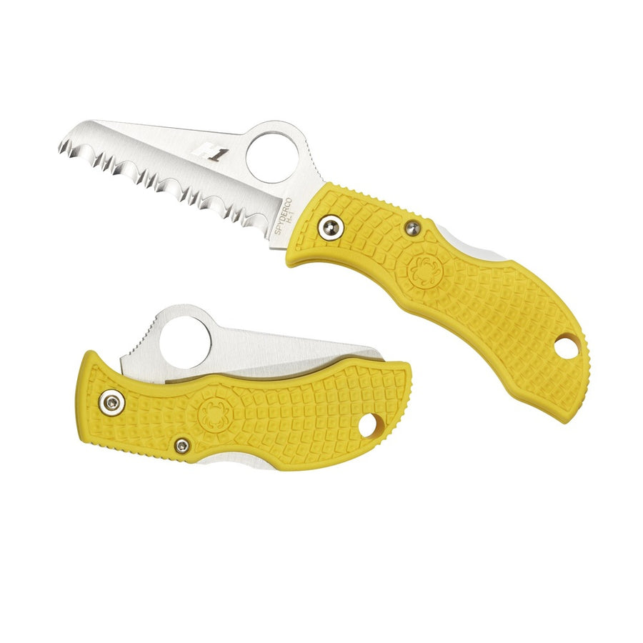 Spyderco Manbug Folder 1.9 In Serrated Yellow Frn Handle