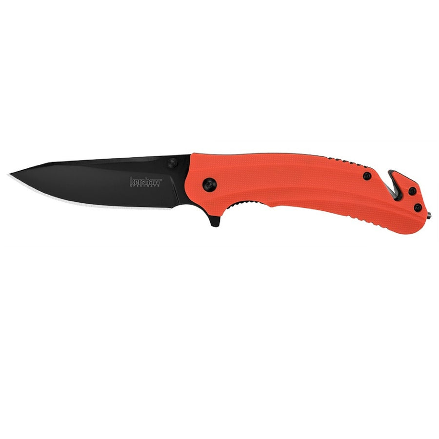 Kershaw Barricade Assisted 3.5 In Black Plain Orange Gfn