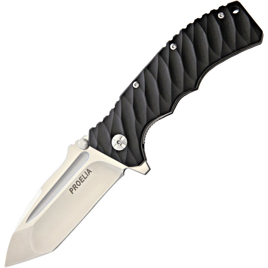 Proelia Tx010 Folder 4in Silver Tanto Blade Black G-10