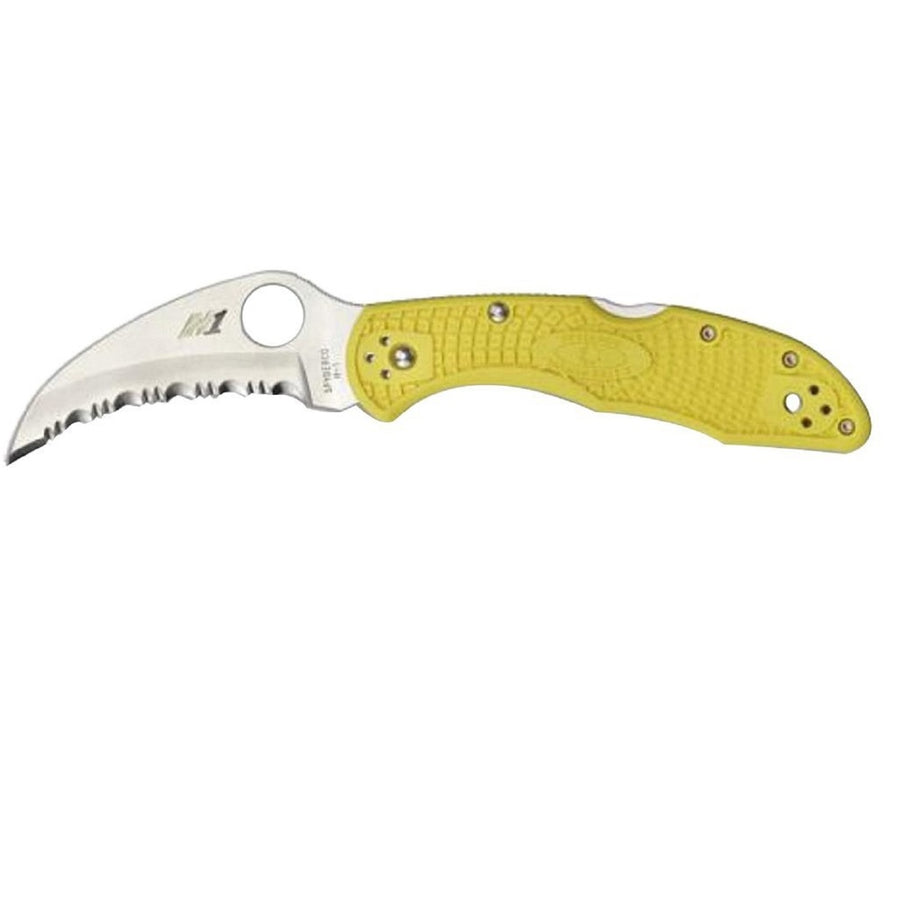 Spyderco Tasman Salt 2 Folder 2.8 In Serrated Yellow Frn Hnd