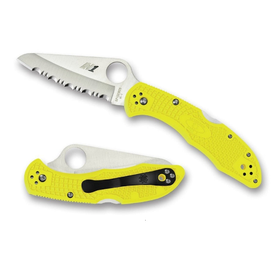 Spyderco Salt 2 Folder 3.0 In Serrated Yellow Frn Handle