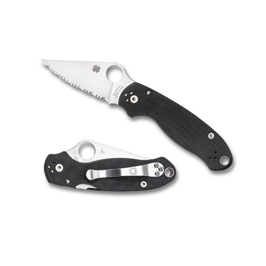 Spyderco Para 3 Folder 3.0 In Serrated Black G-10 Handle