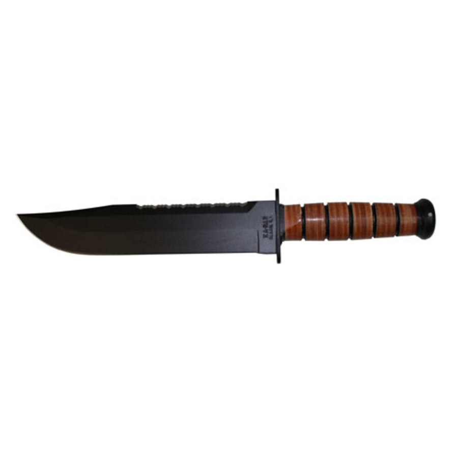 Ka-bar Big Brother Fixed 9.3 In Black Blade Leather Handle