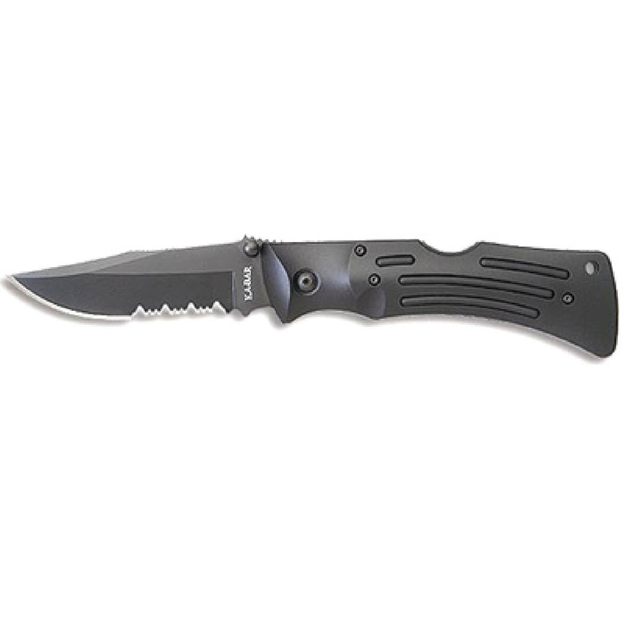 Ka-bar Mule Folder 3.88 In Black Combo Blade Zytel Handle