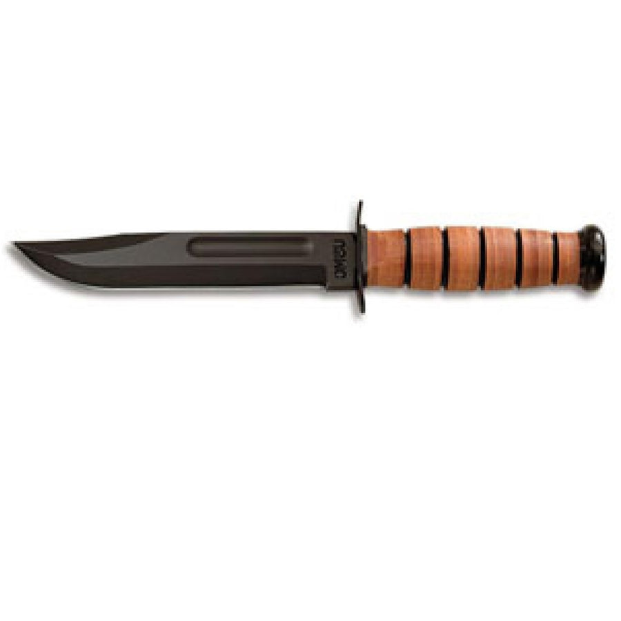 Ka-bar Full-size Fixed 7 In Black Blade Leather Handle