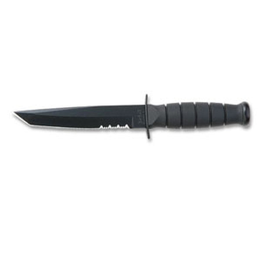 Ka-bar Short Tanto Fixed 5.25 In Black Combo Blade Kraton