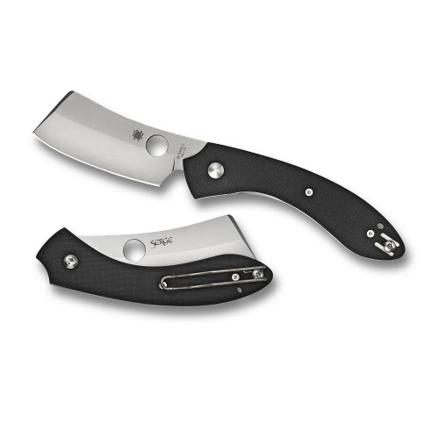 Spyderco Roc Cleaver Folder 3.1 In Plain Black G-10 Handle