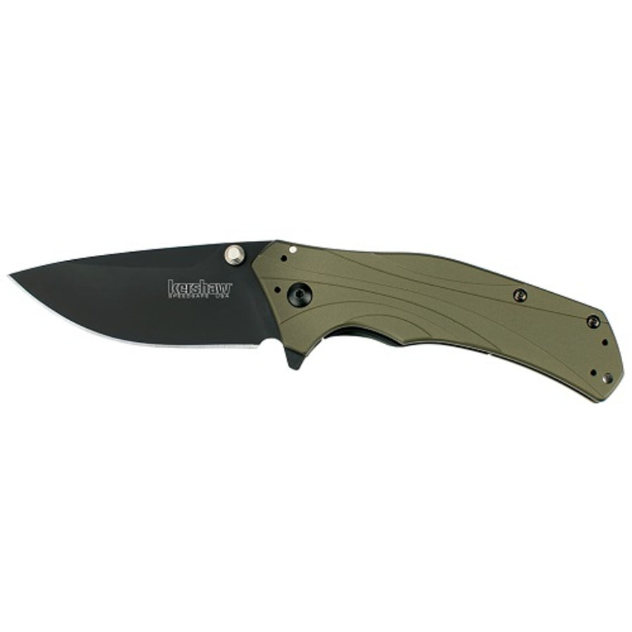 Kershaw Knockout Assisted 3.25 In Black Plain Od Aluminum