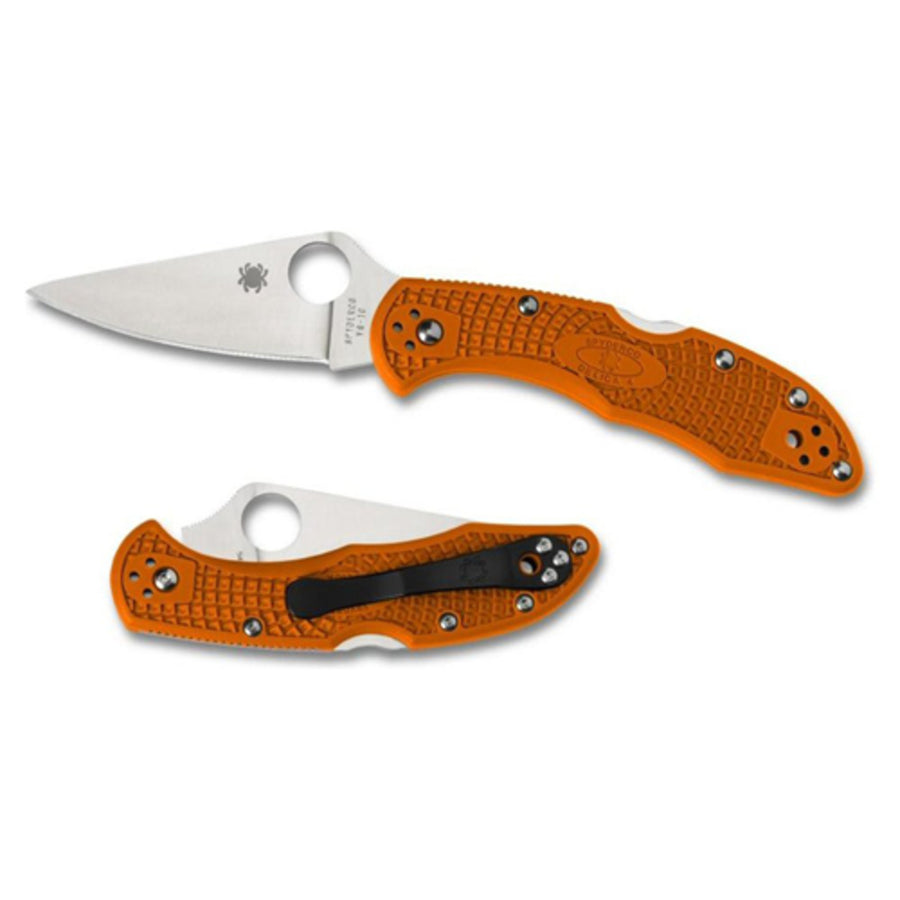 Spyderco Delica 4 Folder 2.88 In Plain Orange Frn Handle