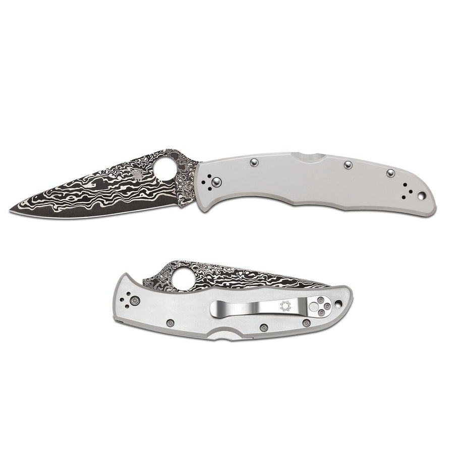 Spyderco Endura 4 Folder 3.75in Plain Damascus Titanium Hndl