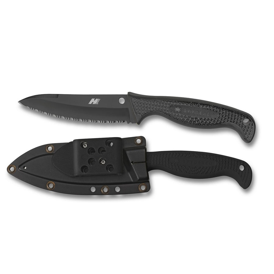 Spyderco Aqua Salt 4.69 In Black Serrated Black Frn Handle