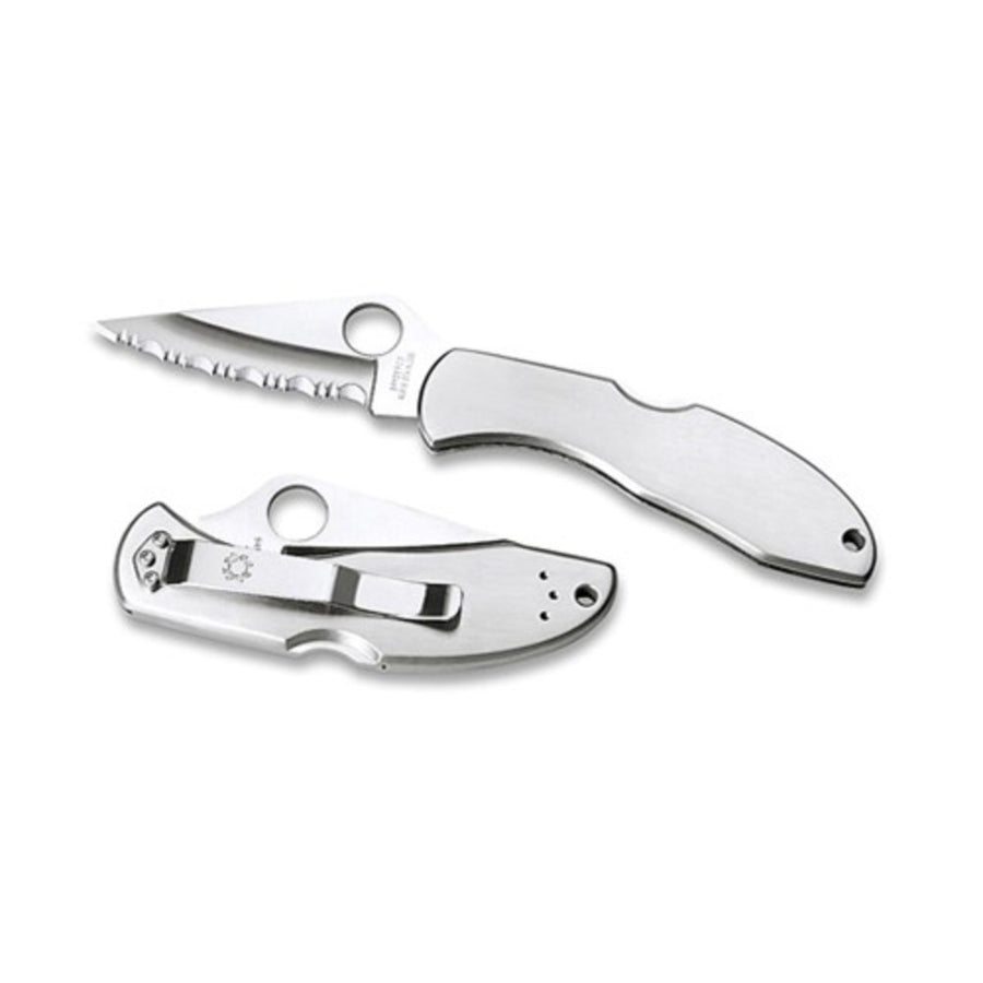 Spyderco Delica 4 Folder 2.88 In Serrated Stainless Handle