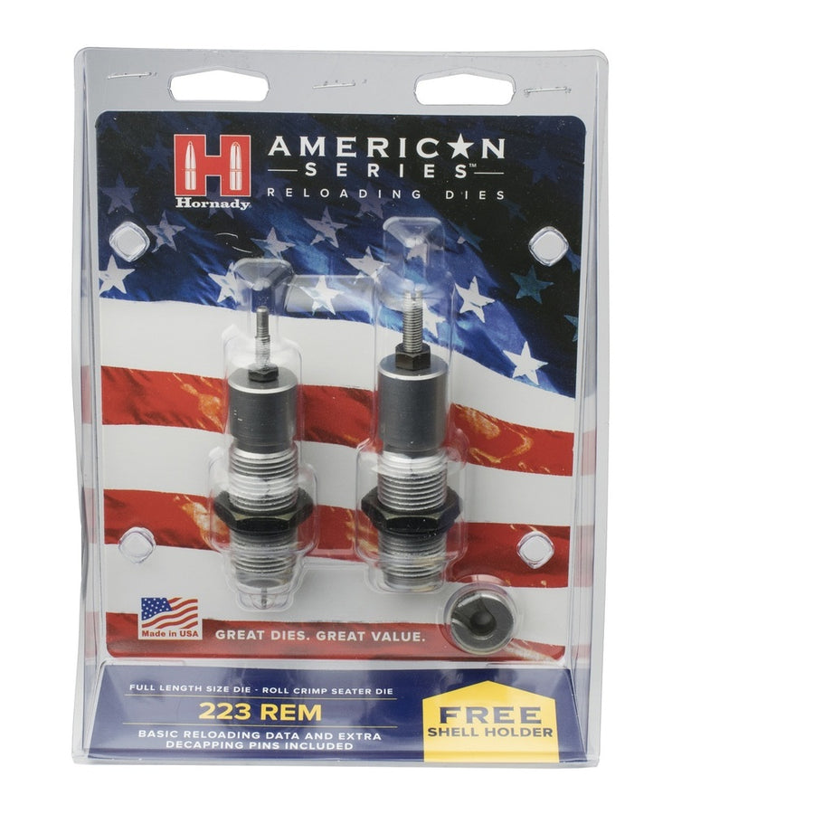 Hornady American Die Set 2 223 Rem .224 Free Shell Holder