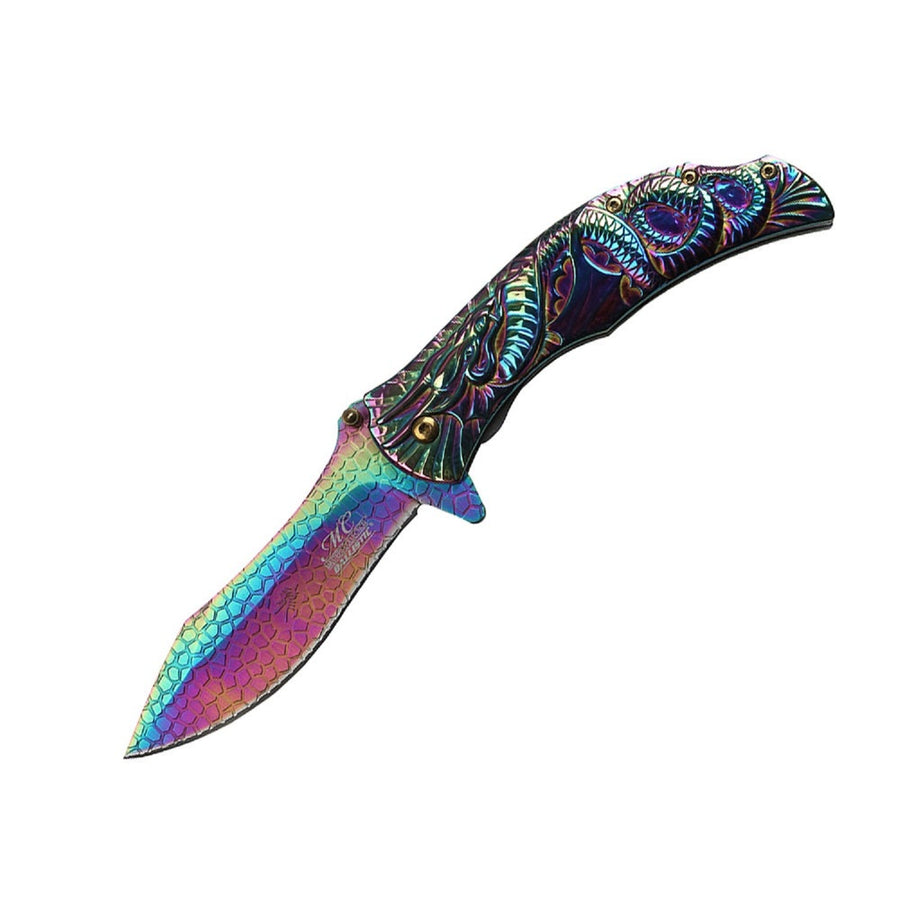 Master Collection Spring Assist Fold Knife Rainbow