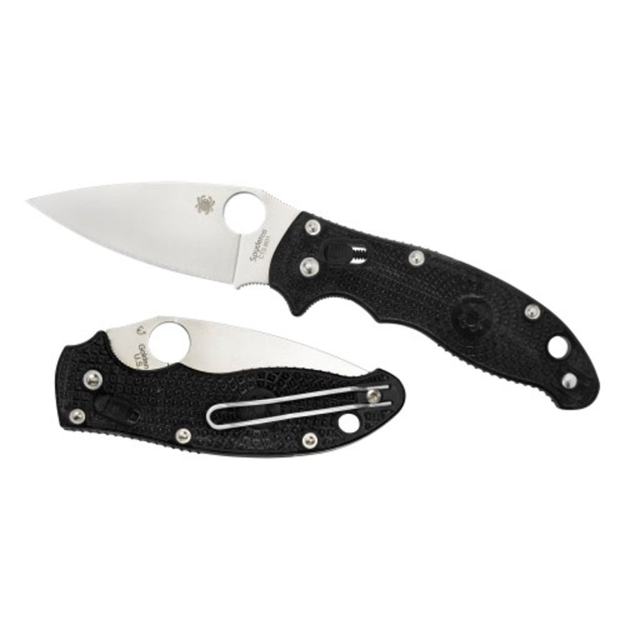Spyderco Manix 2 Folder 3.38 In Plain Black Frn Handle